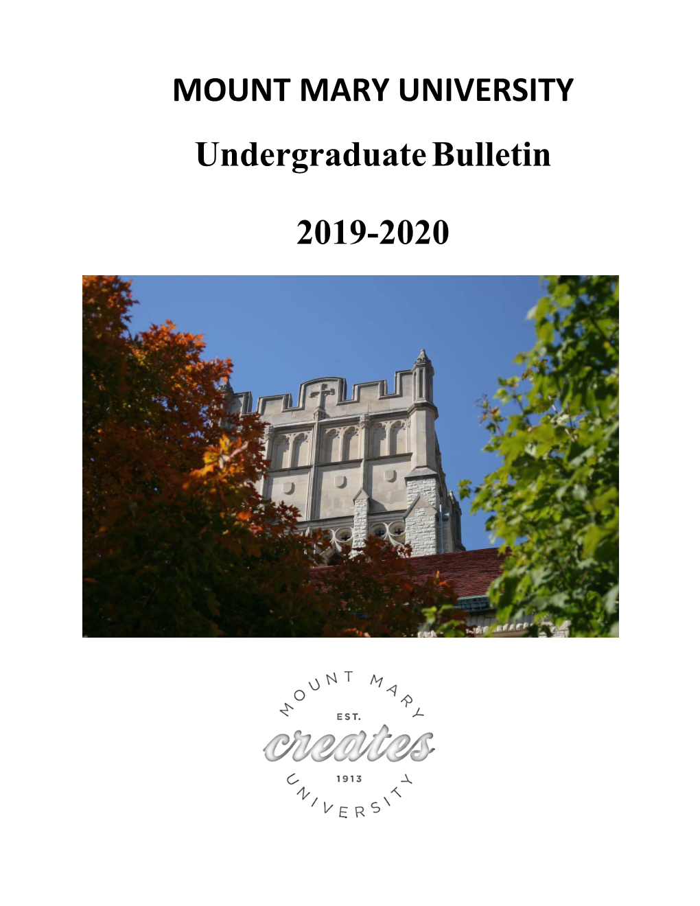 2019-2020 Undergraduate Bulletin -I- Rev