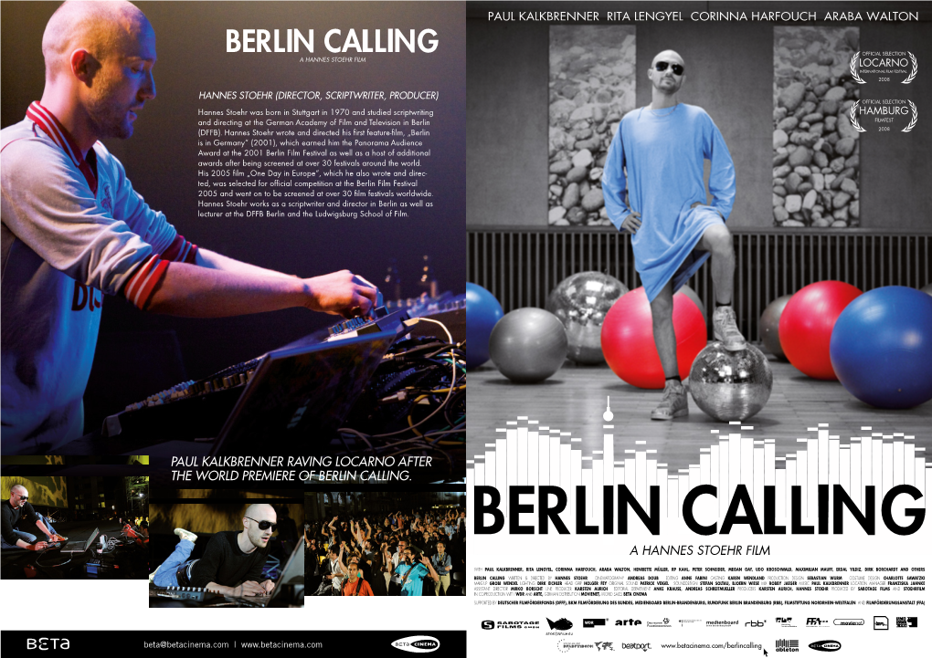 Paul Kalkbrenner Raving Locarno After the World Premiere of Berlin Calling