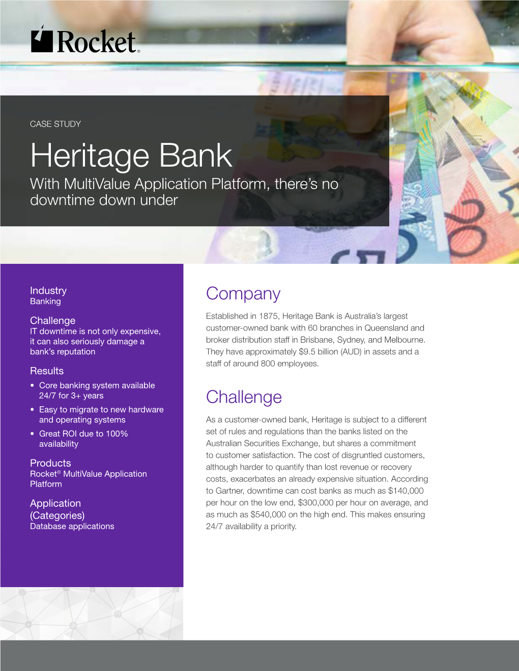 Heritage Bank with Multivalue Application Platform, There’S No Downtime Down Under
