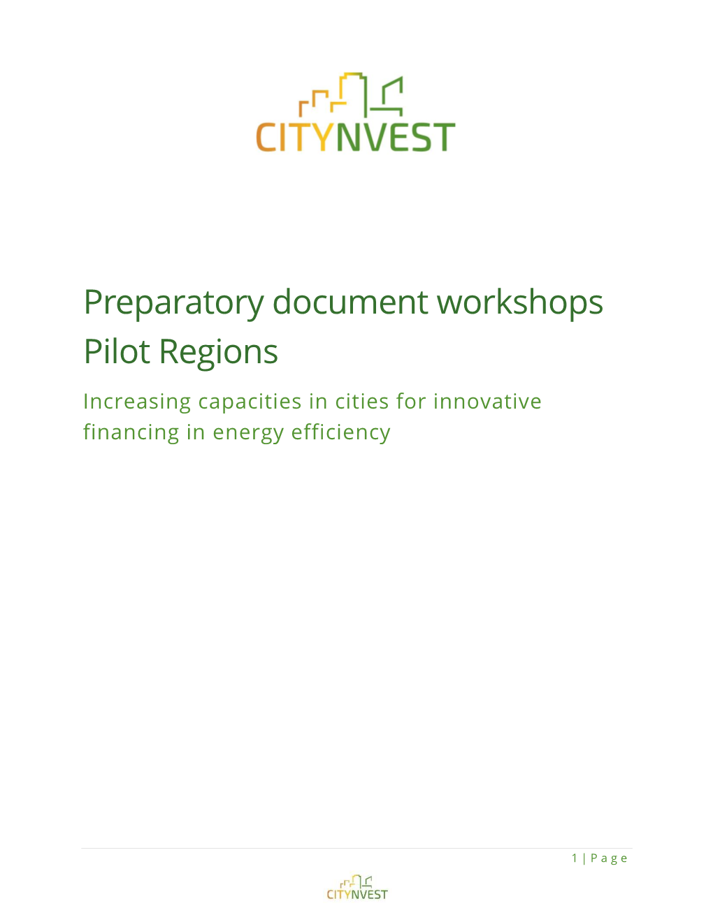 Preparatory Document Workshops Pilot Regions
