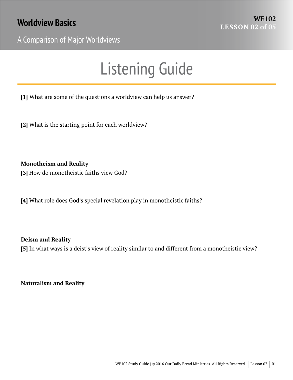 Listening Guide