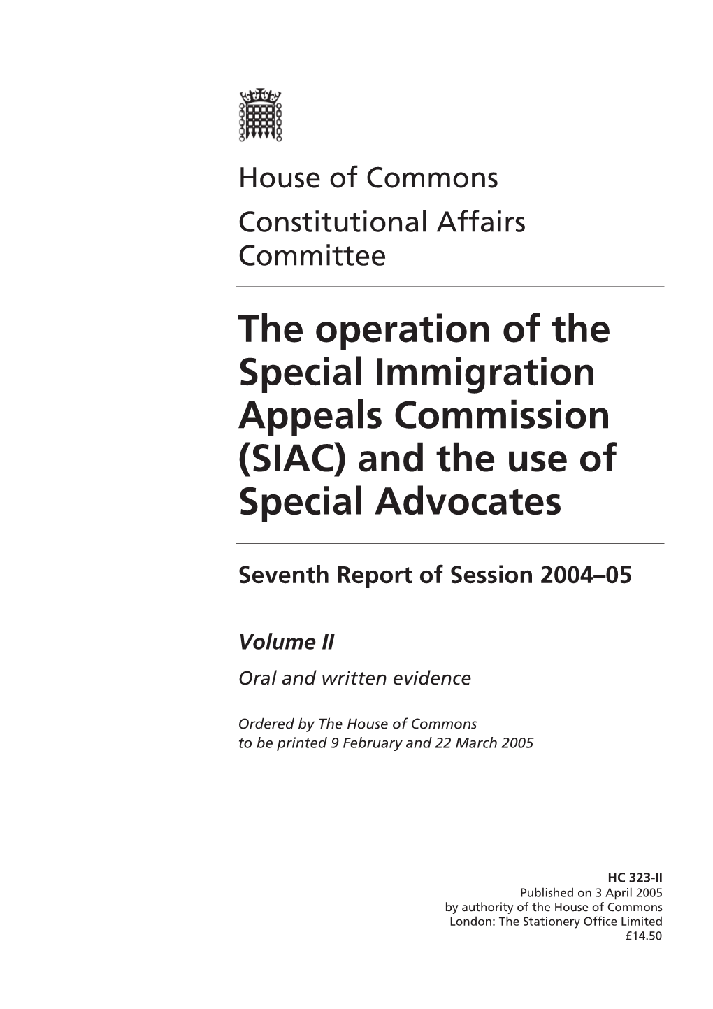 SIAC) and the Use of Special Advocates