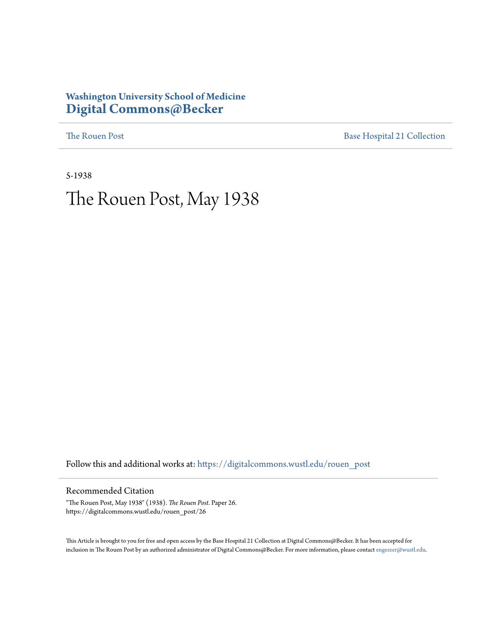 The Rouen Post, May 1938