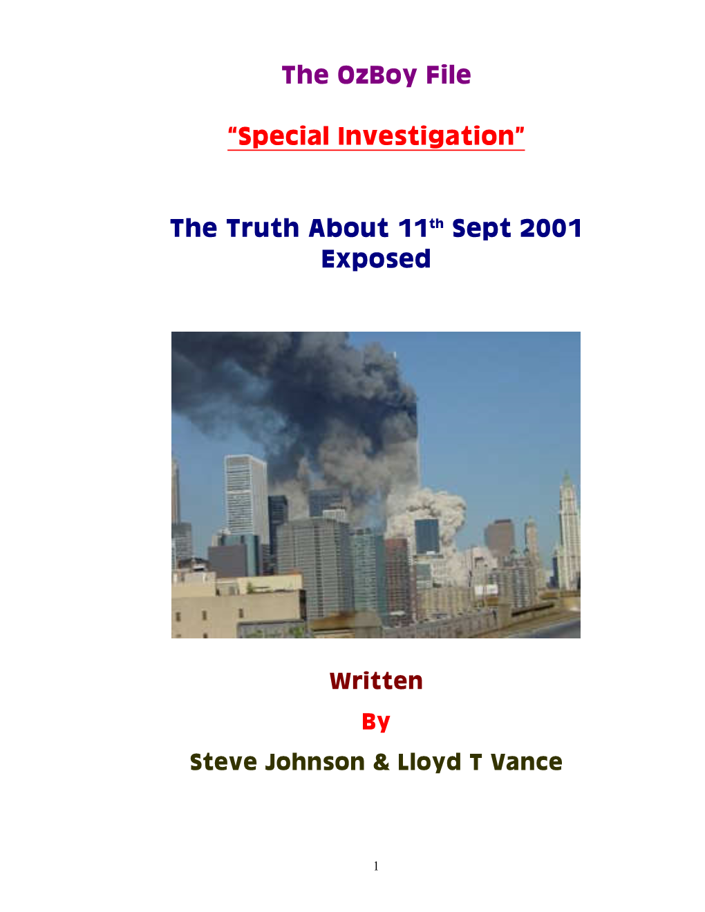 The Truth About 11Th Sept Exposed