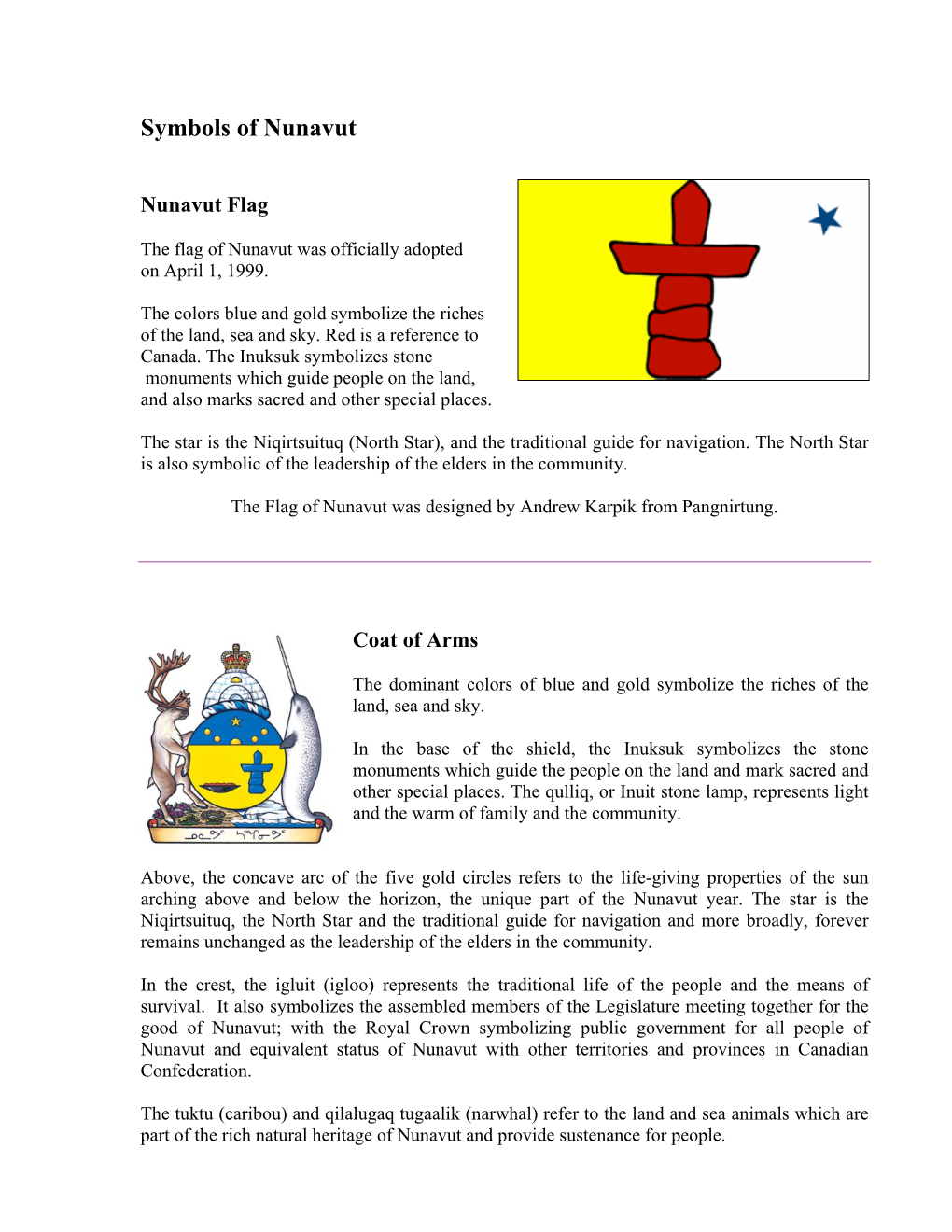 Symbols of Nunavut