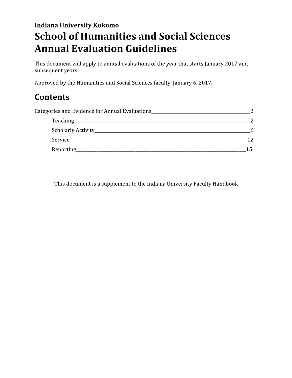 IU Kokomo HSS Annual Evaluation Guidelines 6