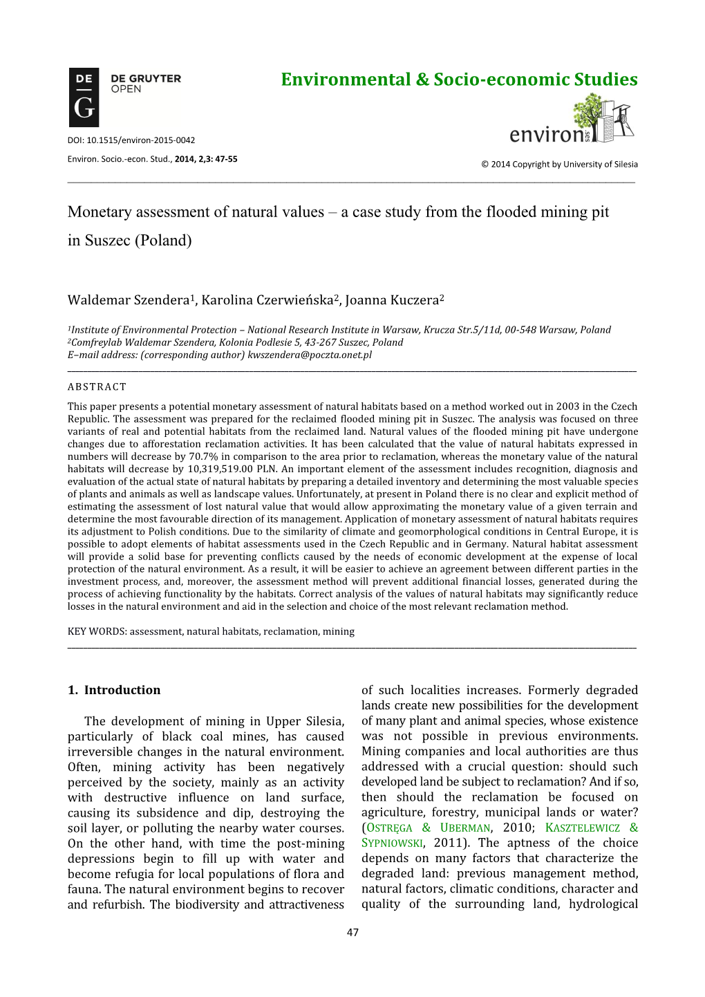 Environmental & Socio-Economic Studies