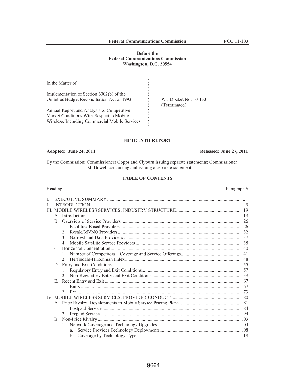 Federal Communications Commission FCC 11-103 Before the Federal