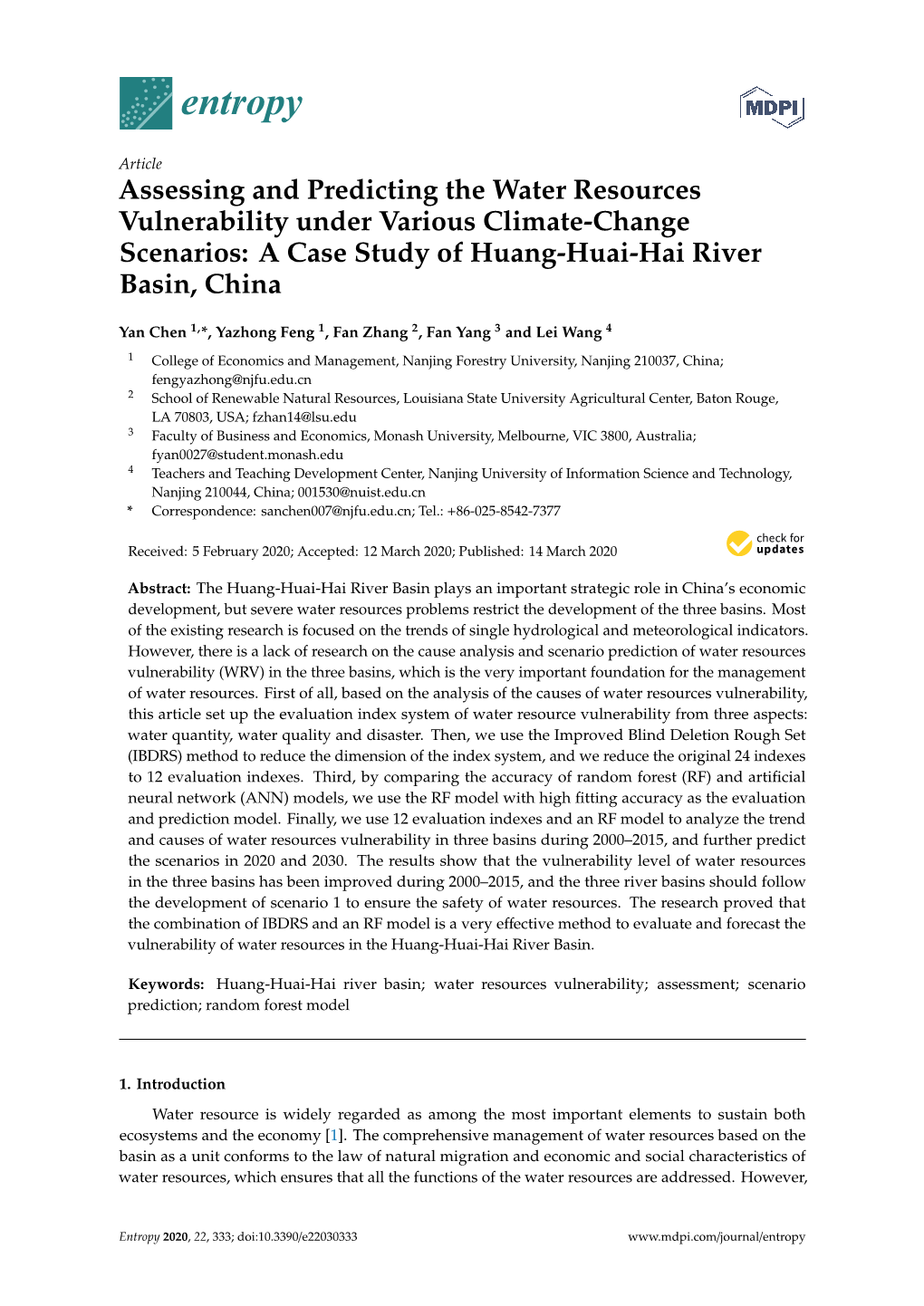 Assessing and Predicting the Water Resources Vulnerability Under Various Climate-Change Scenarios: a Case Study of Huang-Huai-Hai River Basin, China