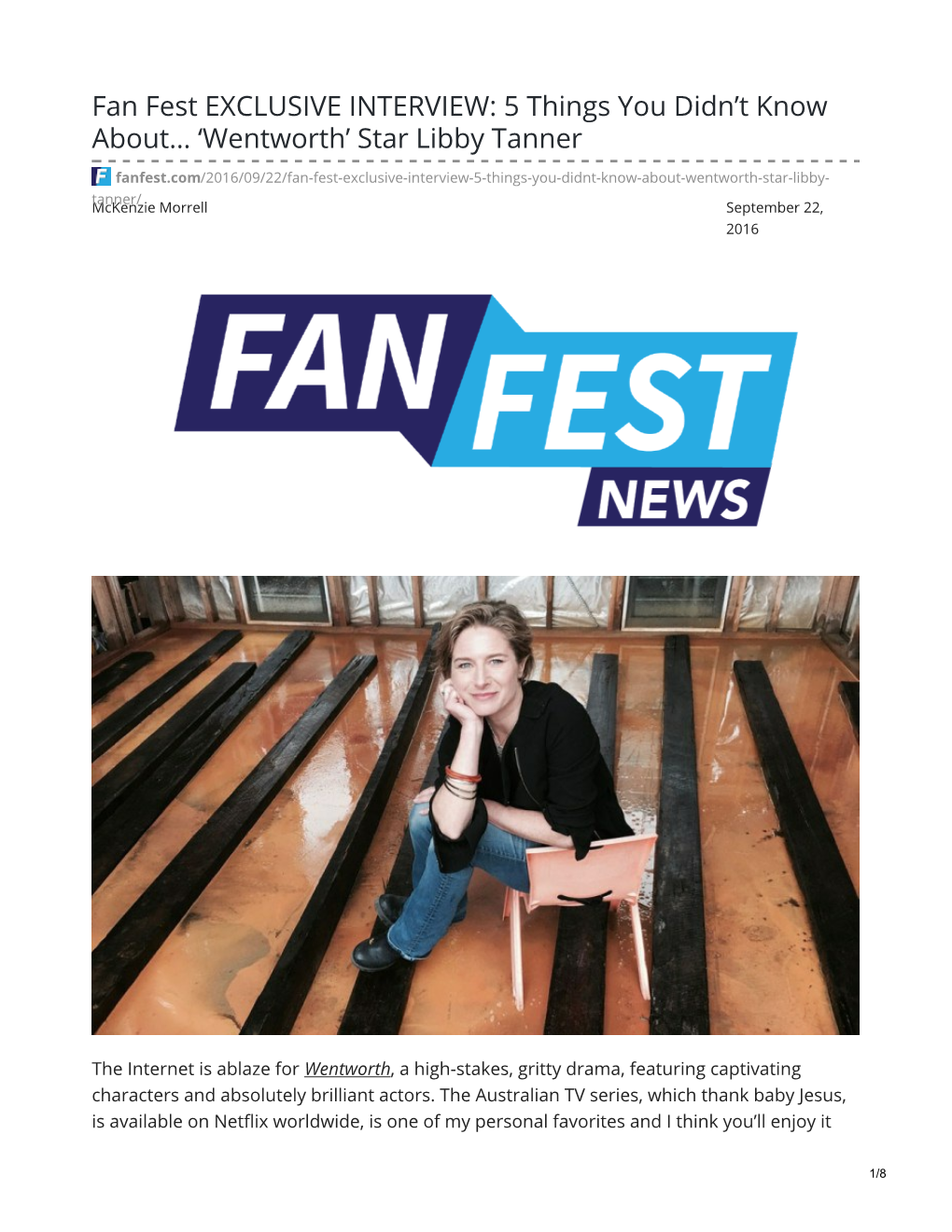 Fan Fest EXCLUSIVE INTERVIEW: 5 Things You Didn’T Know About… ‘Wentworth’ Star Libby Tanner