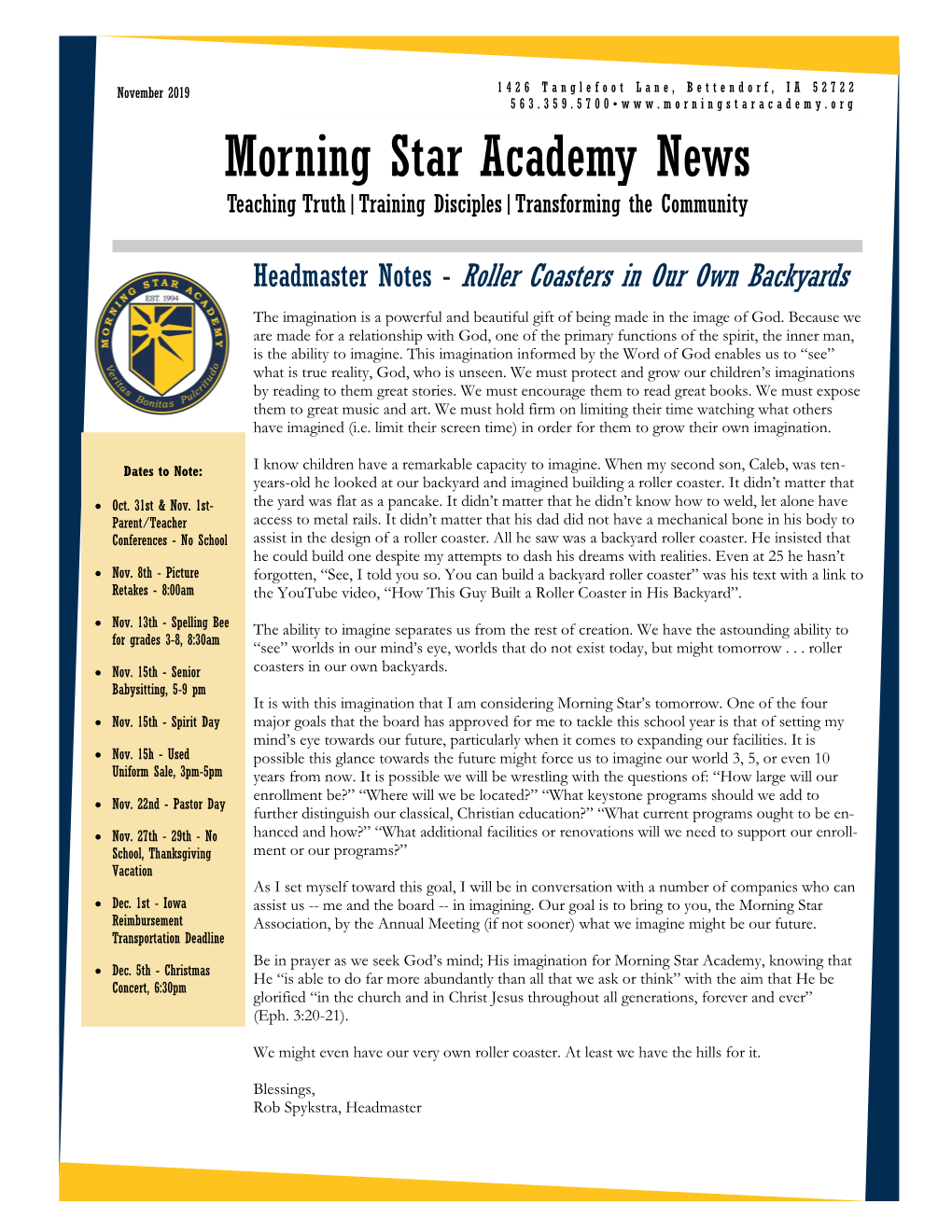 Morning Star Academy News Teaching Truth|Training Disciples|Transforming the Community