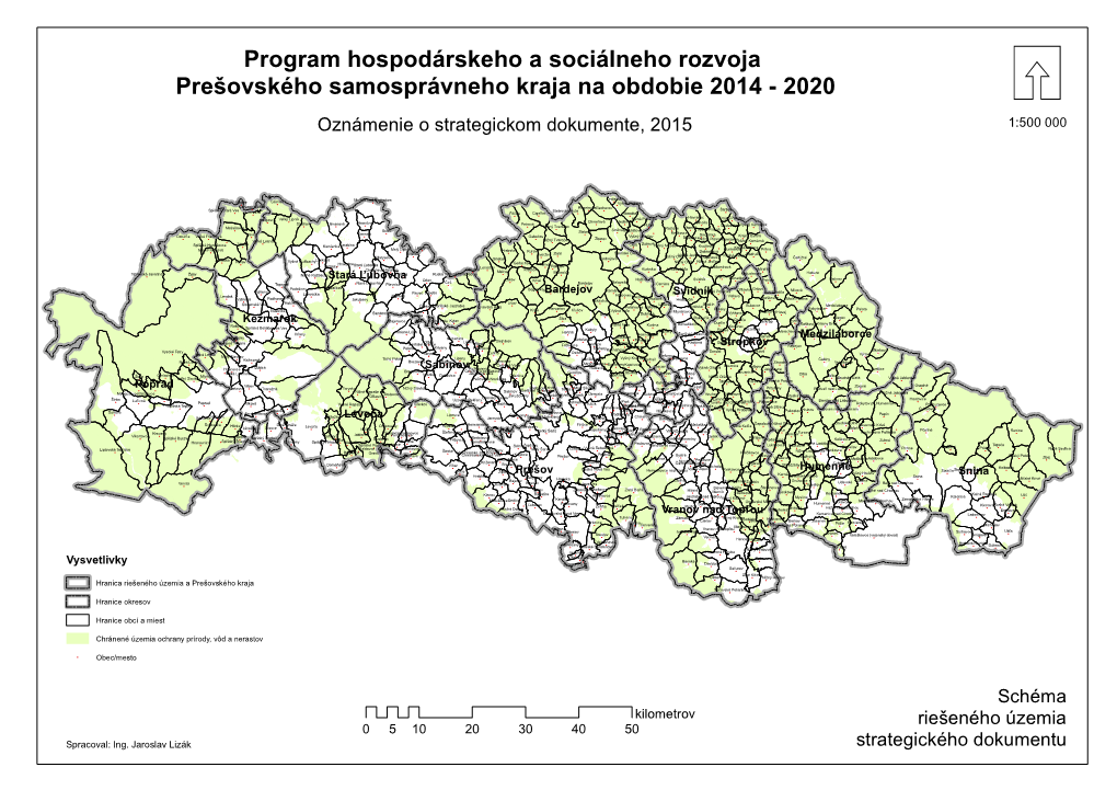 Program Hospodárskeho a Sociálneho Rozvoja Prešovského Samosprávneho Kraja Na Obdobie 2014 - 2020 X Oznámenie O Strategickom Dokumente, 2015 1:500 000