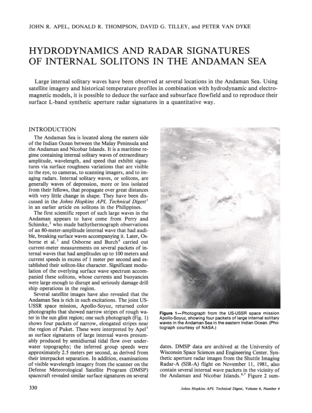 Hydrodynamics and Radar Signatures of Internal Solitons in the Andaman Sea