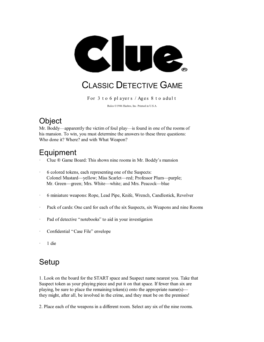 Game of Clue