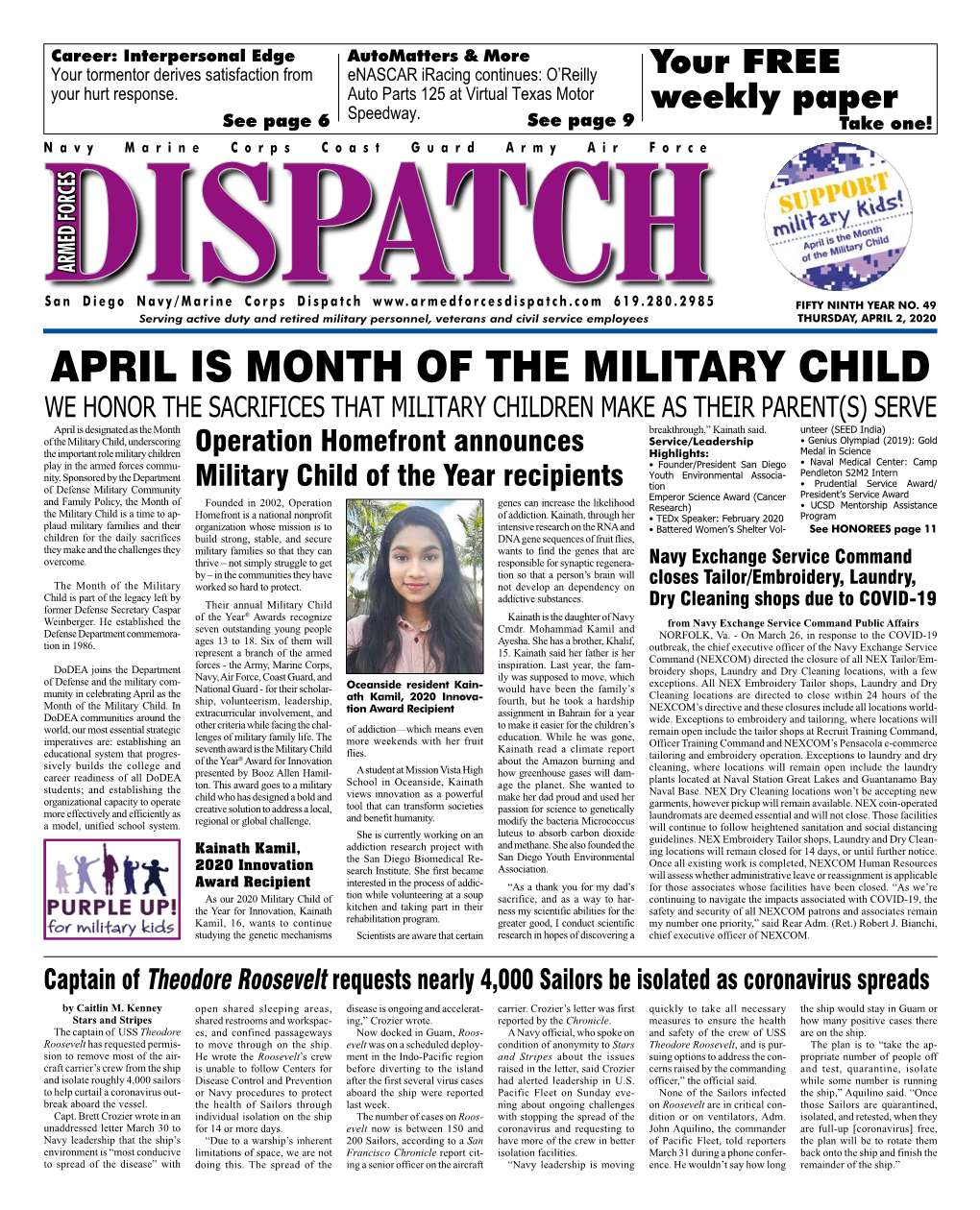 April Is Month of the Military Child