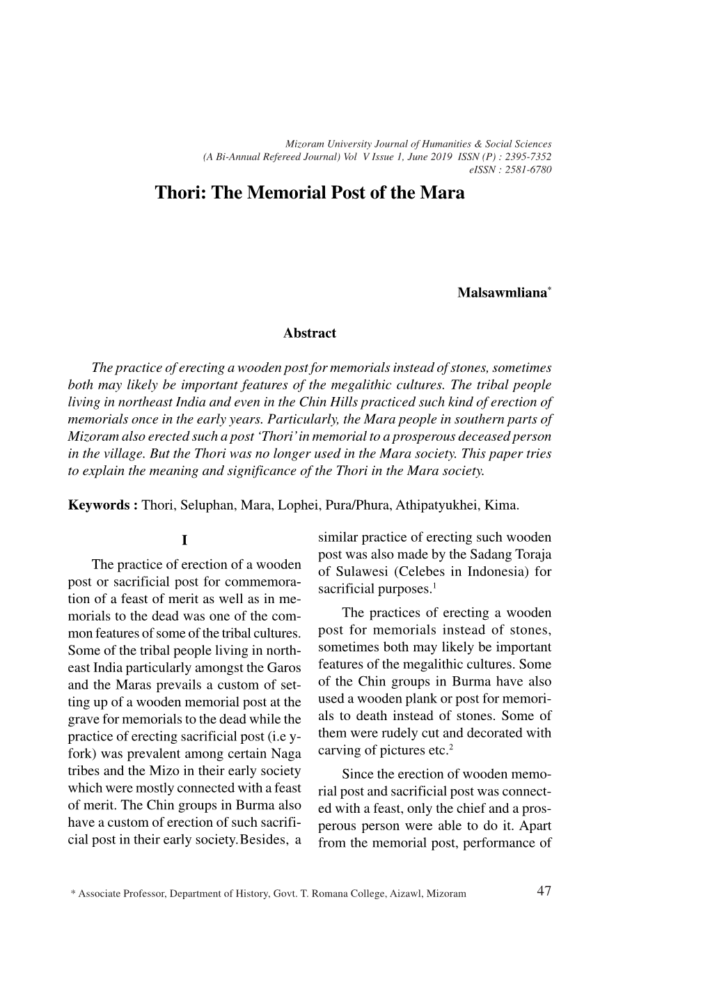 The Memorial Post of the Mara