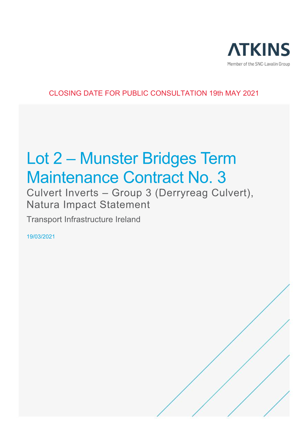 (Derryreag Culvert), Natura Impact Statement Transport Infrastructure Ireland