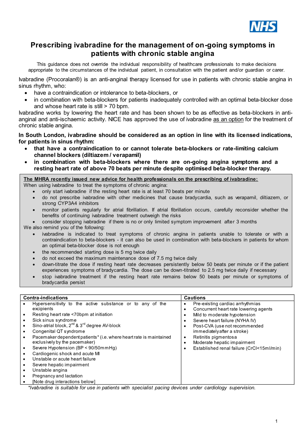 ANGINA Chronic Stable