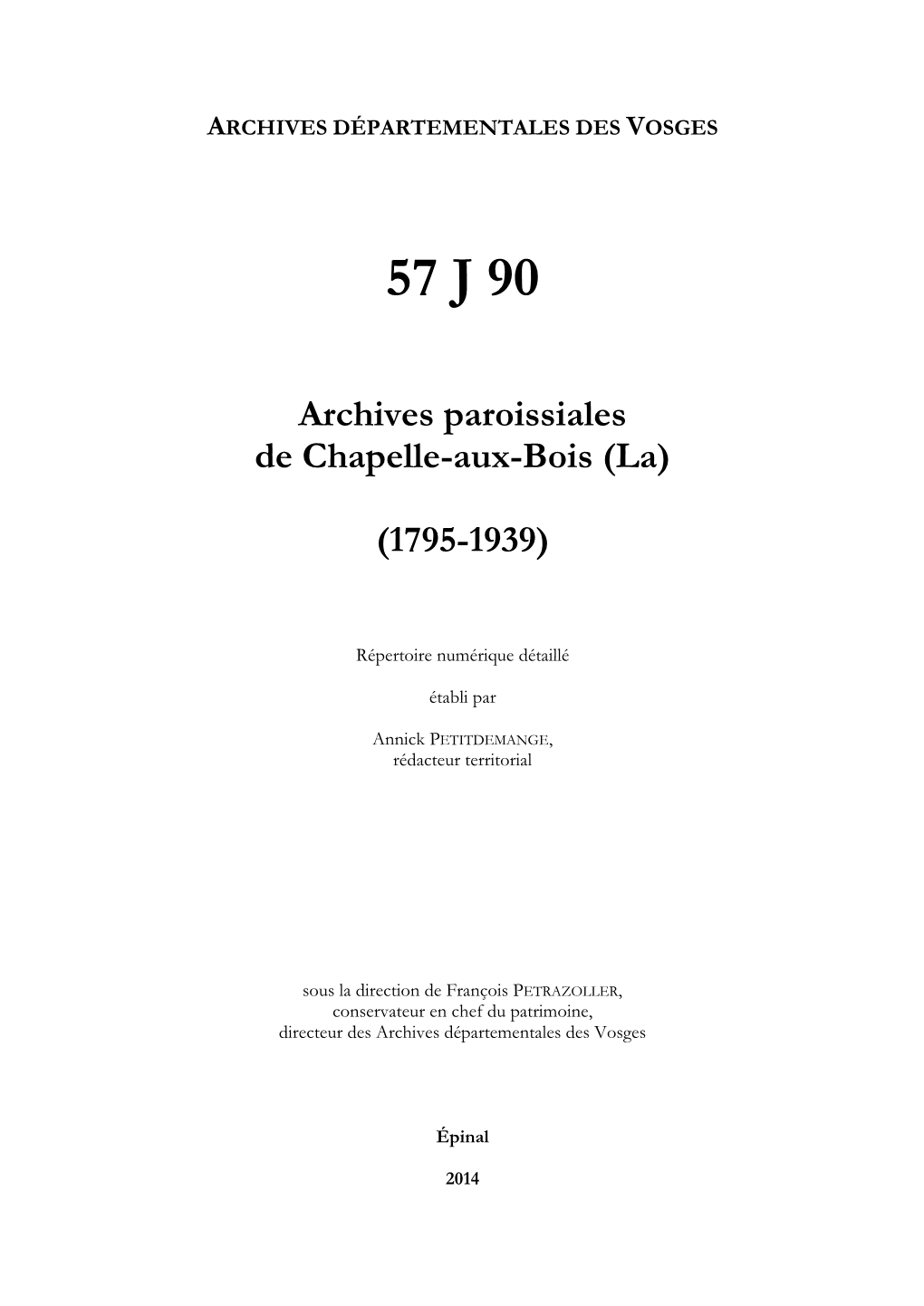 Archives De La Paroisse De La Chapelle-Aux-Bois.Pdf