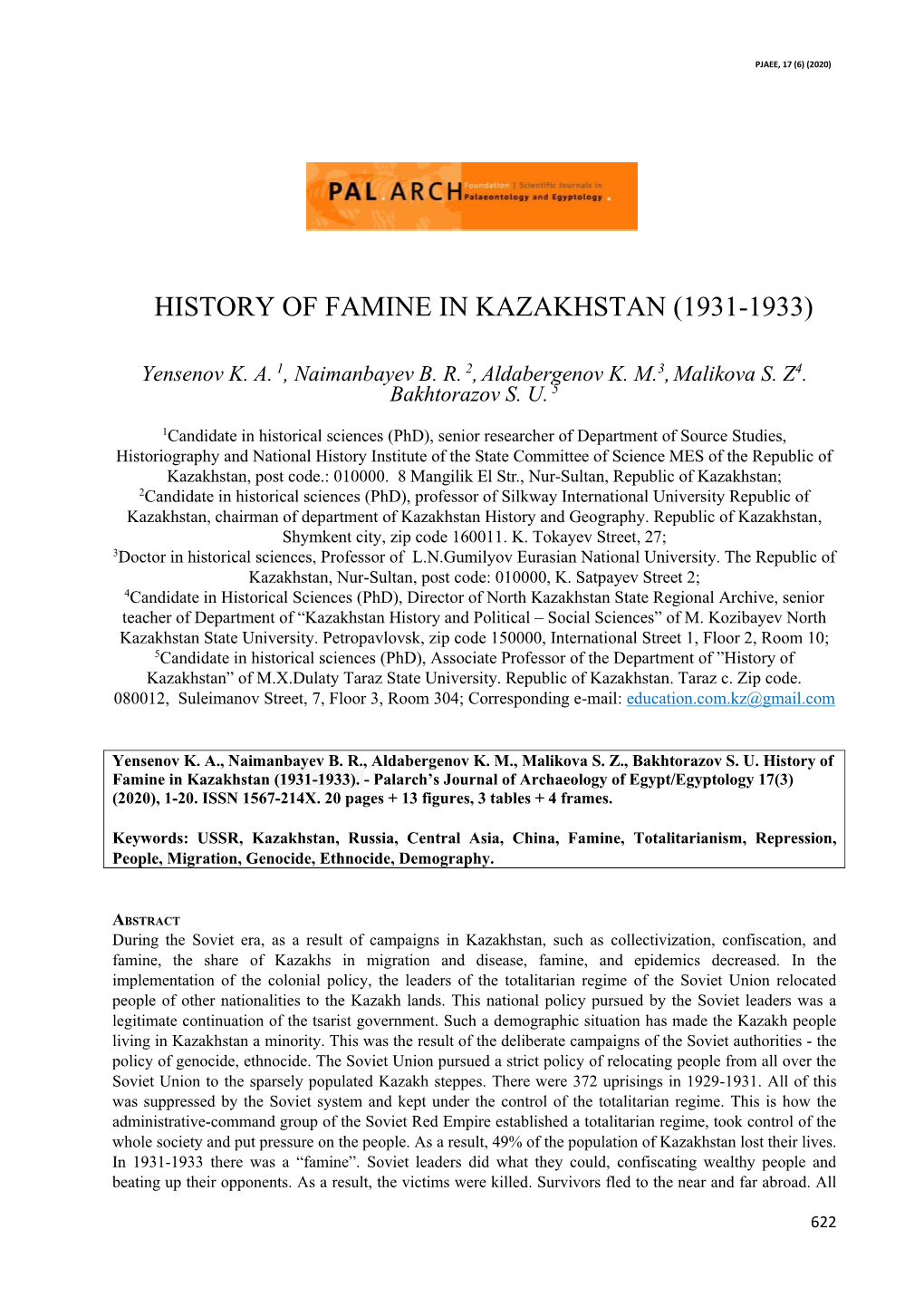 History of Famine in Kazakhstan (1931-1933)