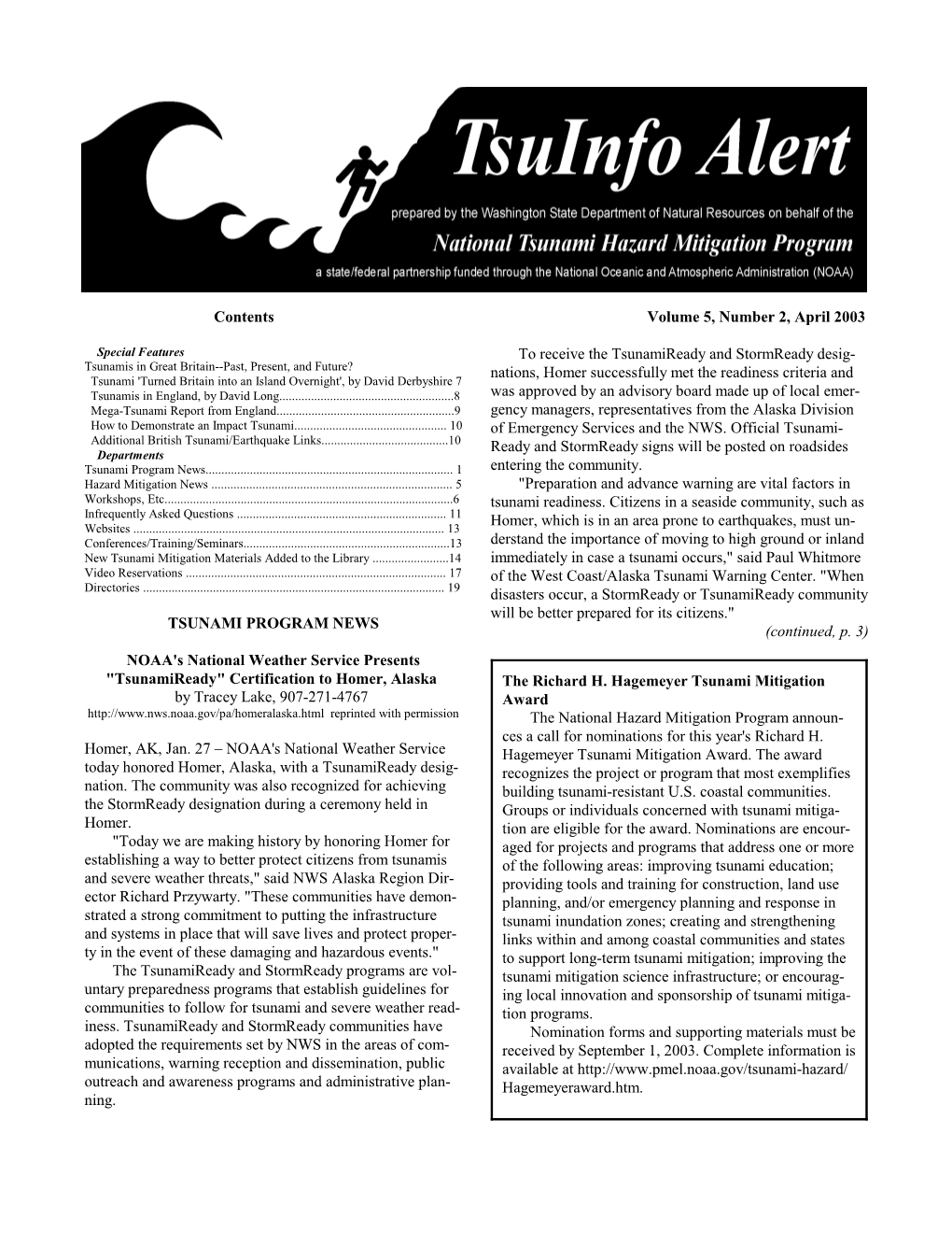 Tsuinfo Alert, April 2003