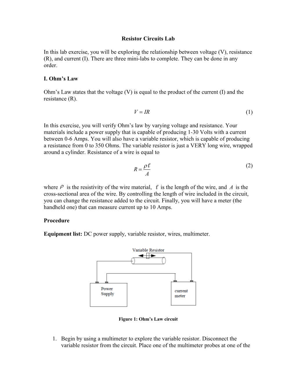 Simple R-C Circuits Lab