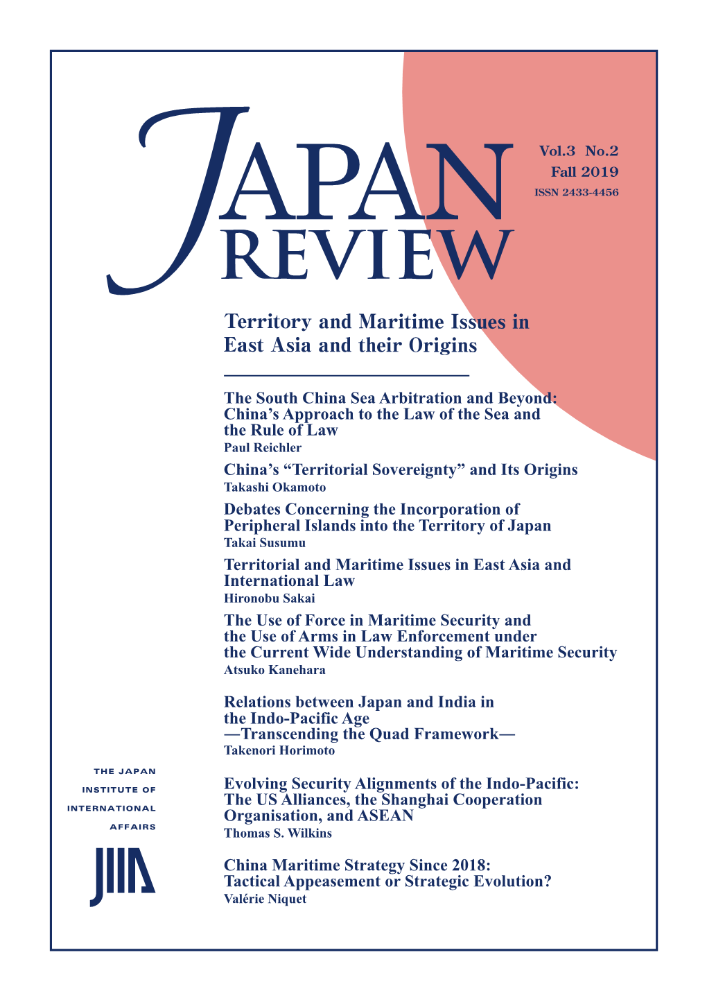 REVIEW Territory and Maritime Issues in East Asia and Their Origins