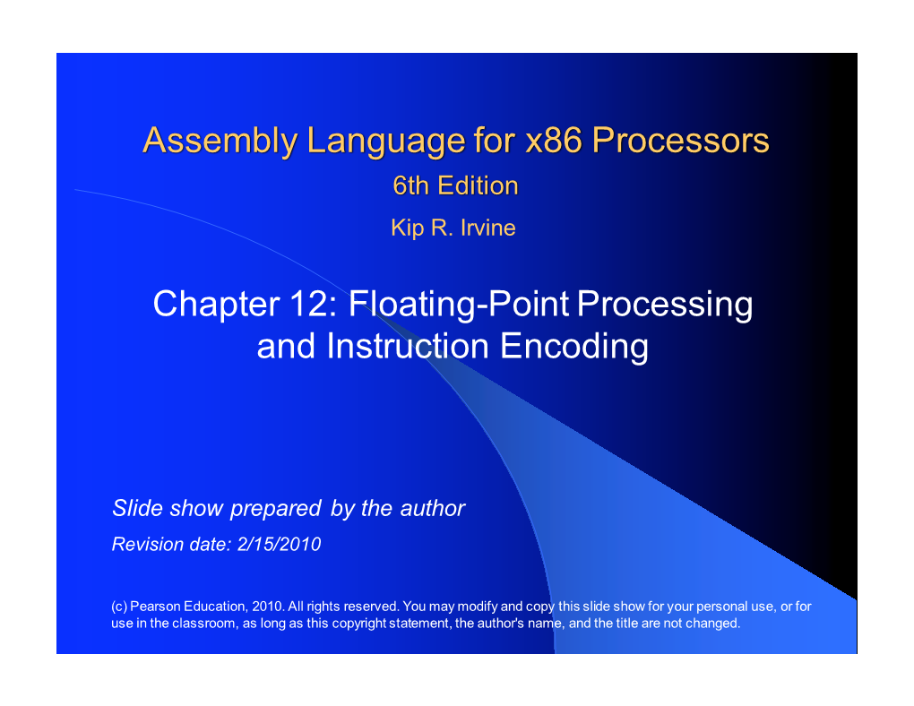 Floating-Point Processing and Instruction Encoding
