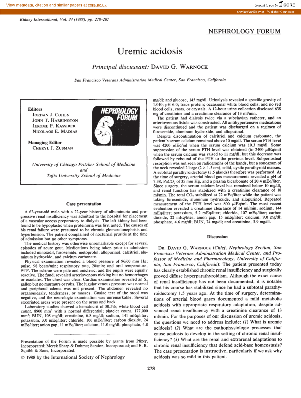 Uremic Acidosis