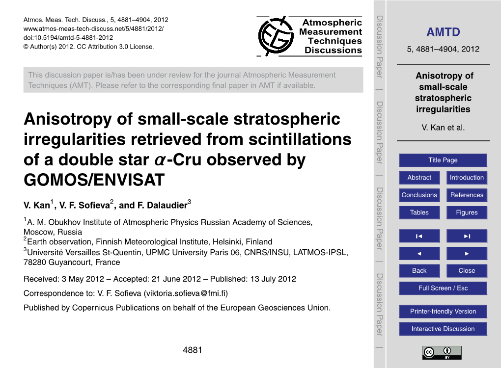 Anisotropy of Small-Scale Stratospheric Irregularities