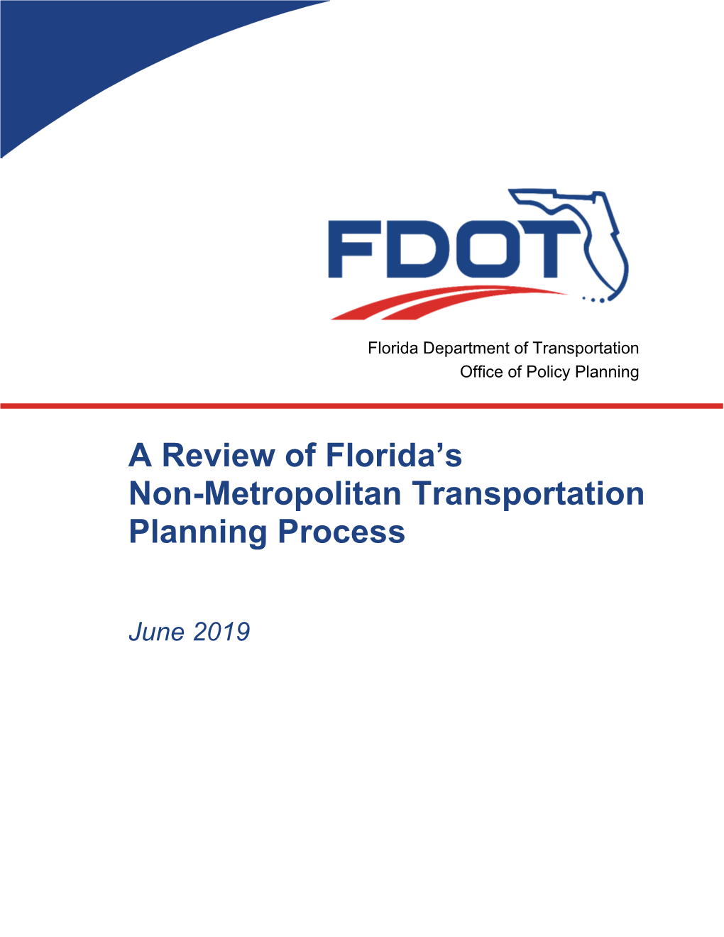 A Review of Florida's Non-Metropolitan Transportation Planning Process