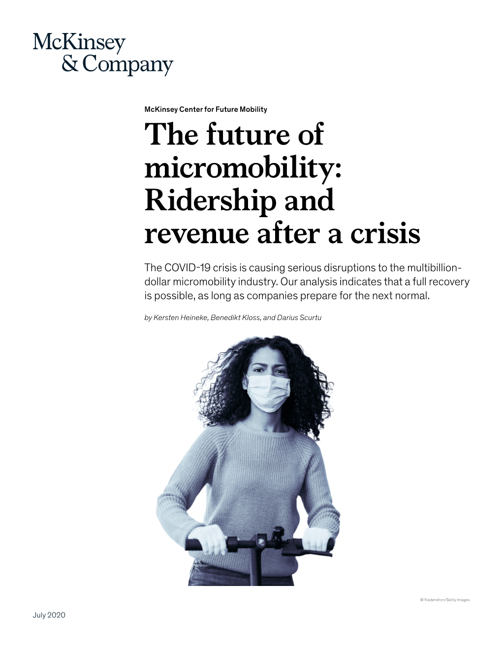 The Future of Micromobility: Ridership and Revenue After a Crisis