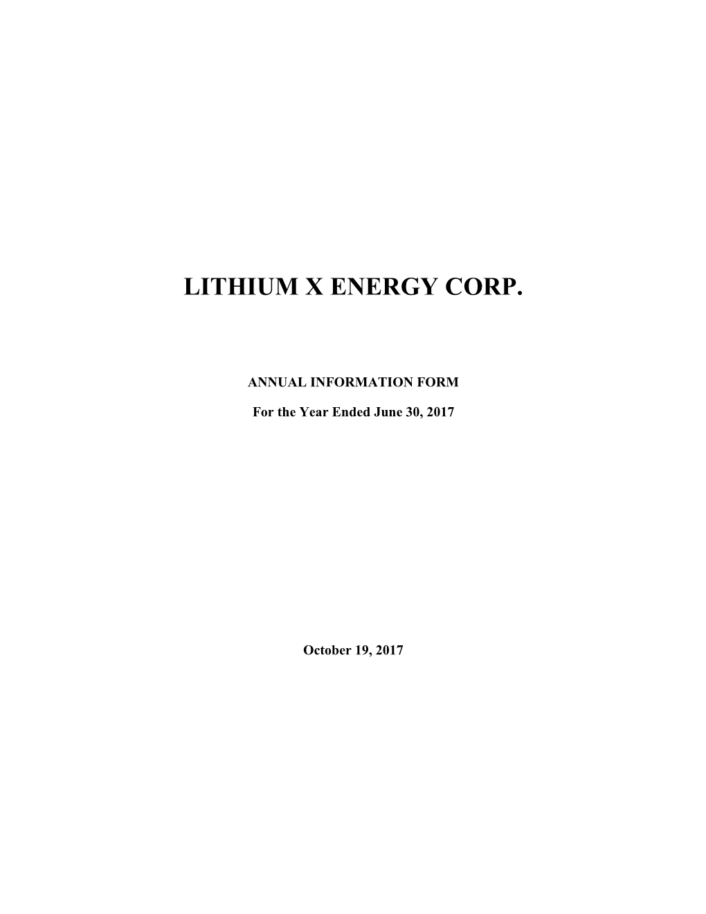 Lithium X Energy Corp