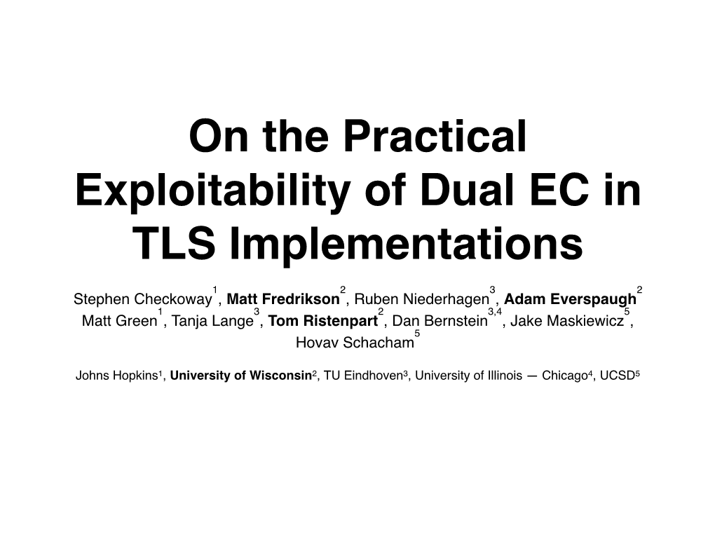 On the Practical Exploitability of Dual EC in TLS Implementations