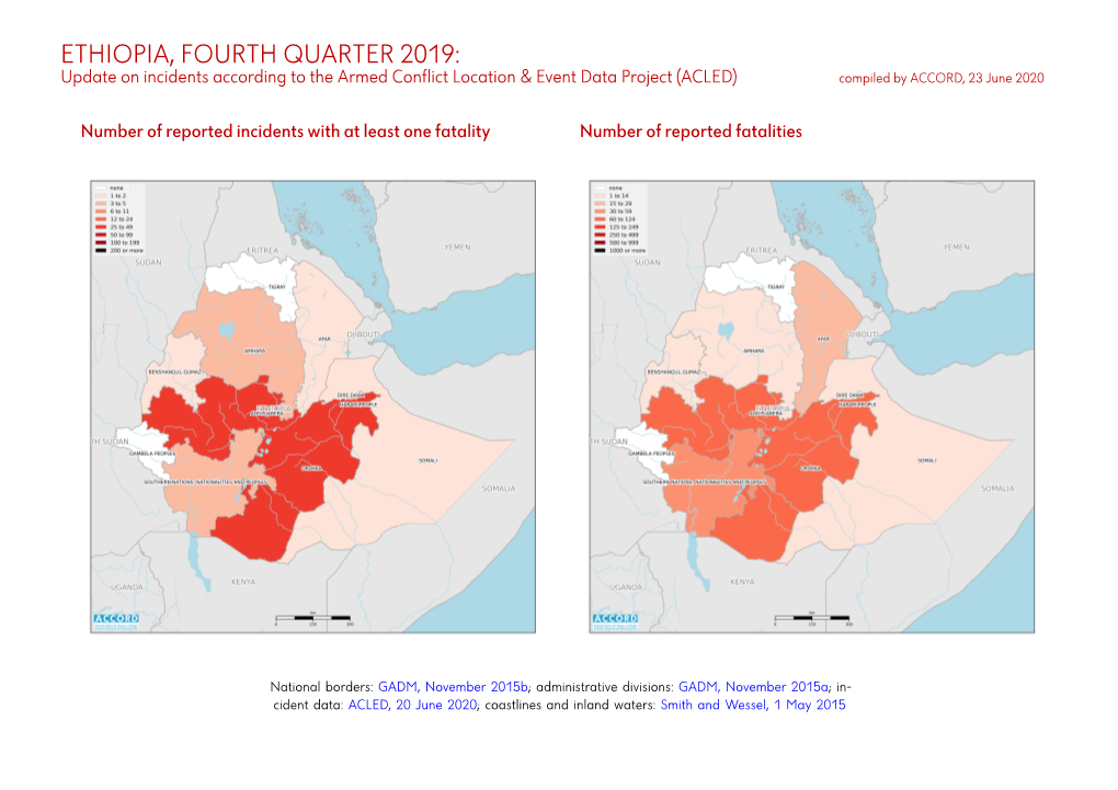Ethiopia, Fourth Quarter 2019: Update on Incidents According to the Armed Conflict Location & Event Data Project