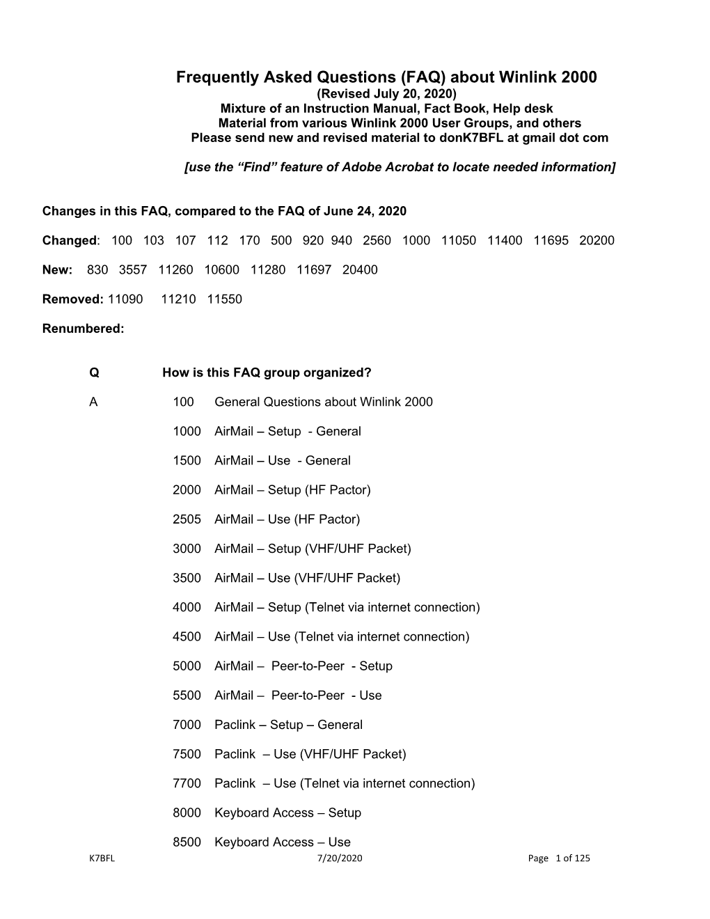 Wl2k Faq 7-20-20