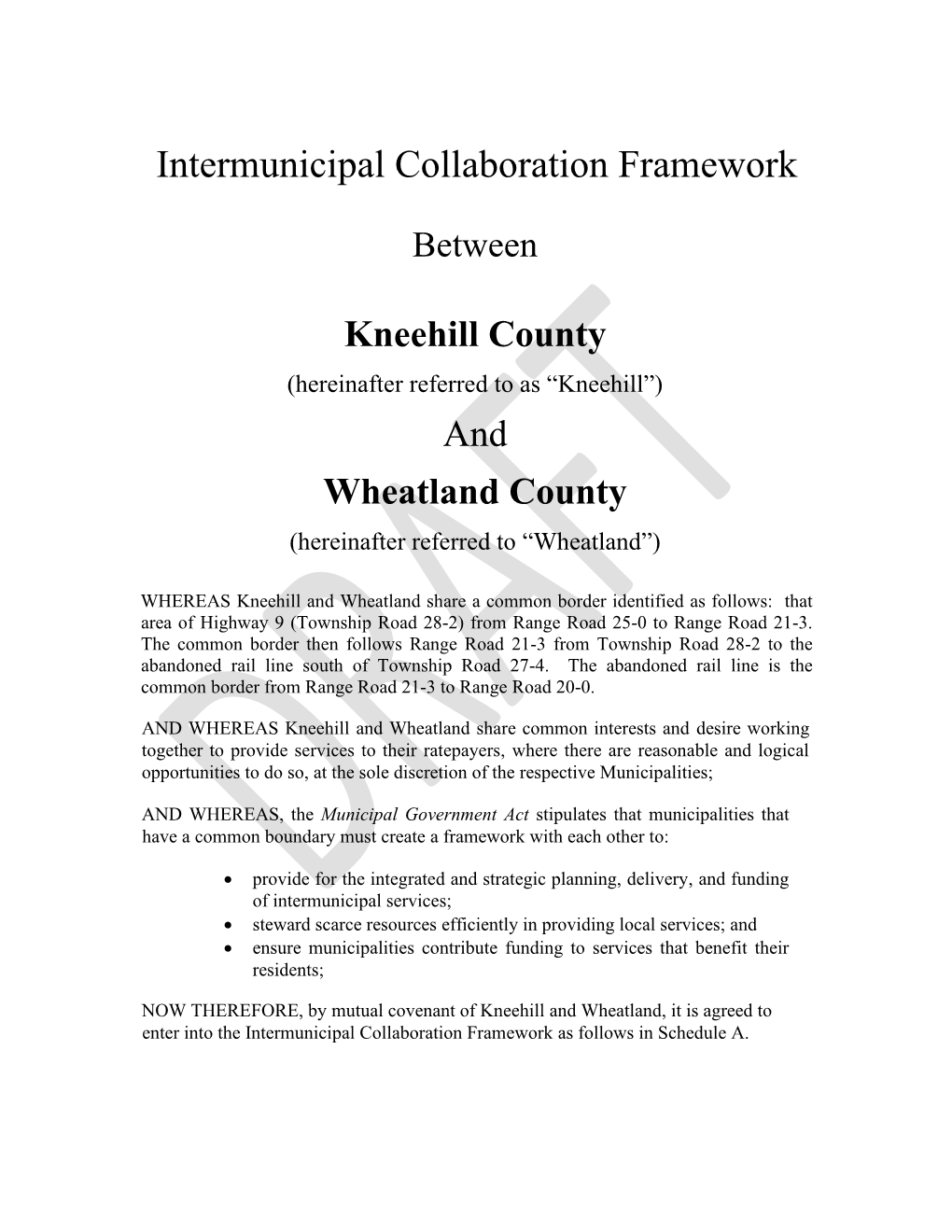 Intermunicipal Collaboration Framework