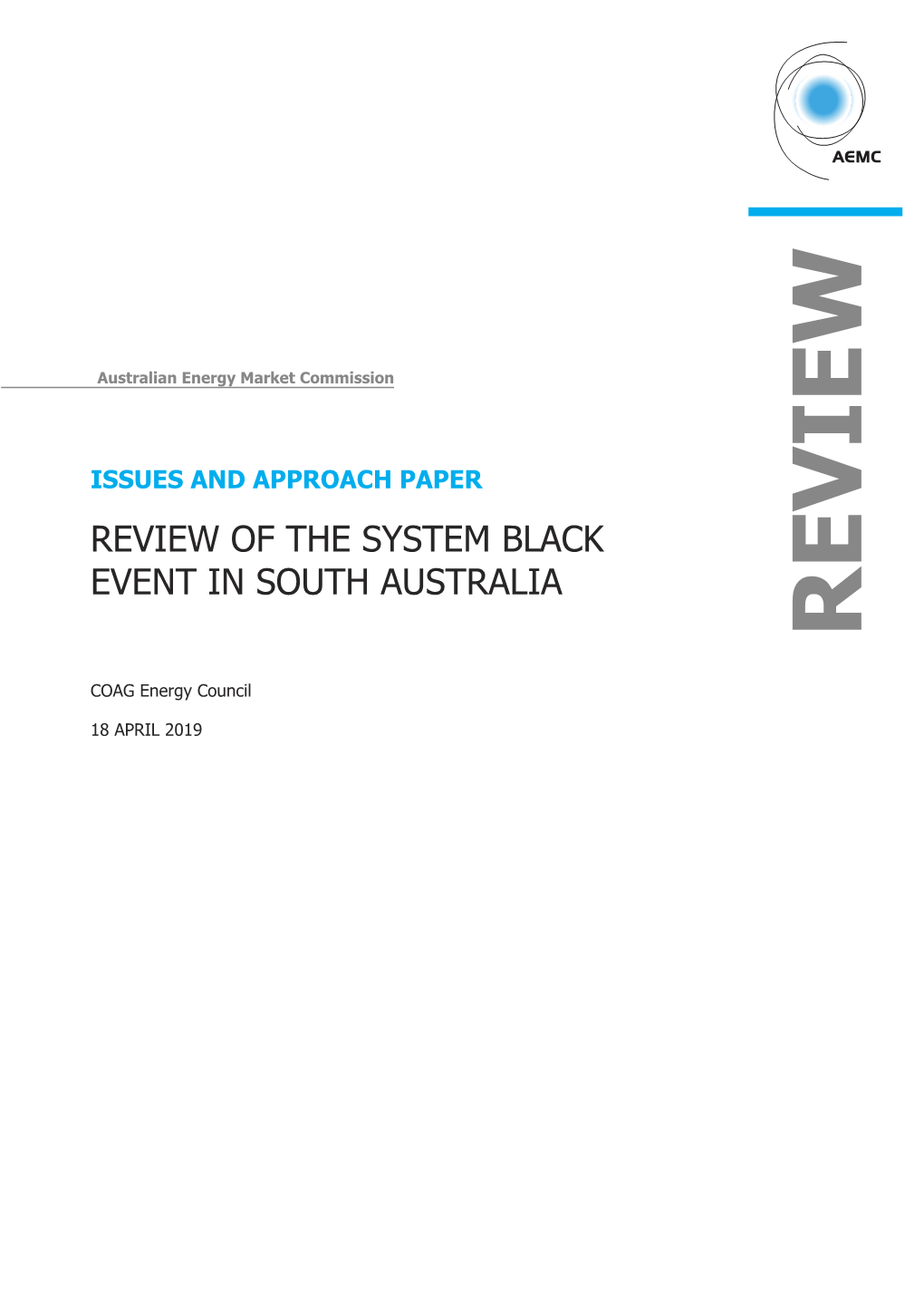 Review of the System Black Event in South Australia