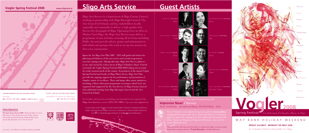 Sligo Arts Service Guest Artists