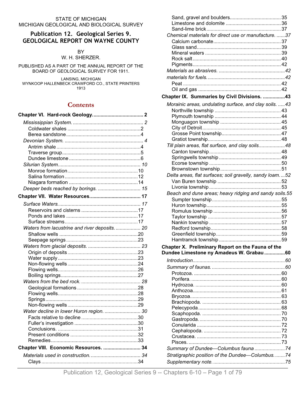 Contents Morainic Areas, Undulating Surface, and Clay Soils