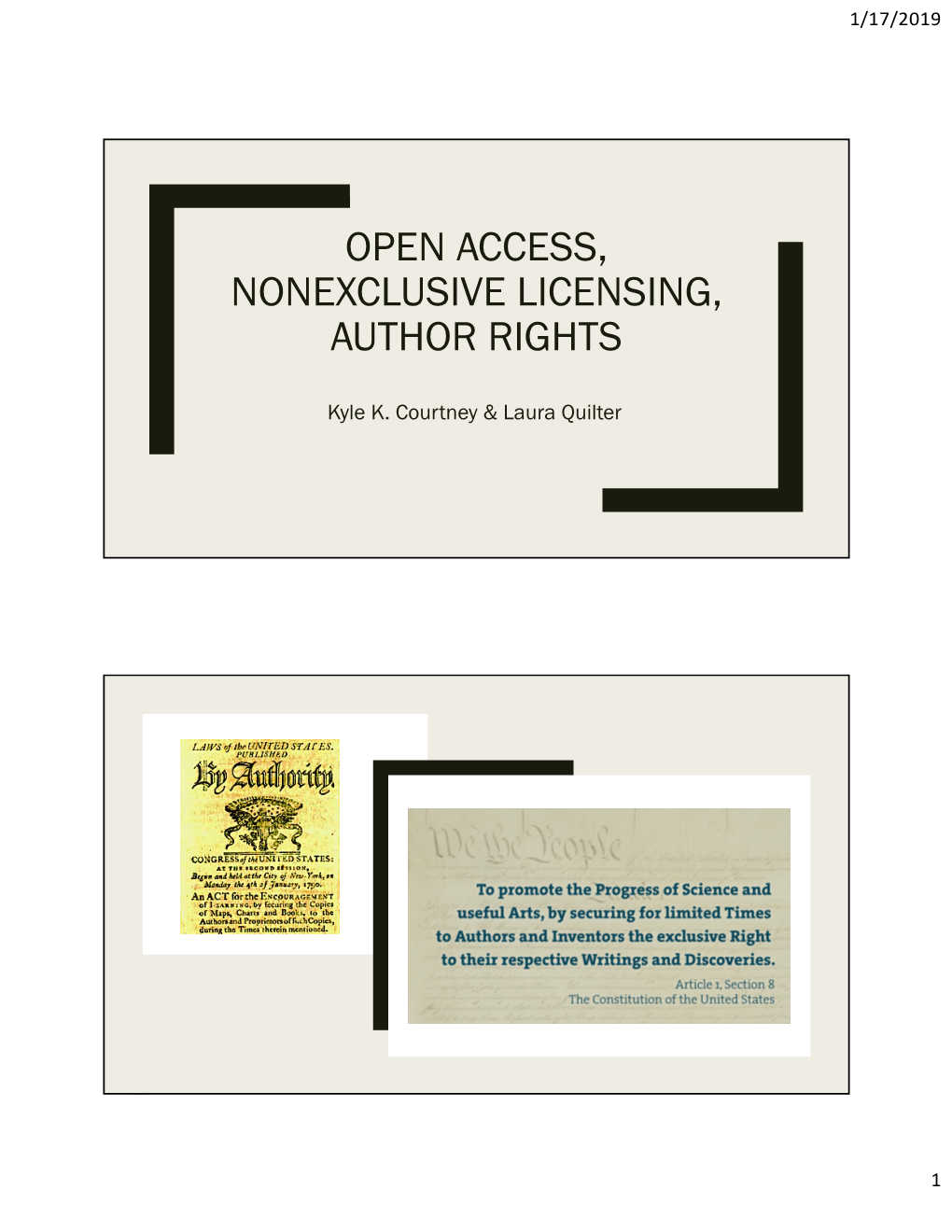 Open Access, Nonexclusive Licensing, Author Rights