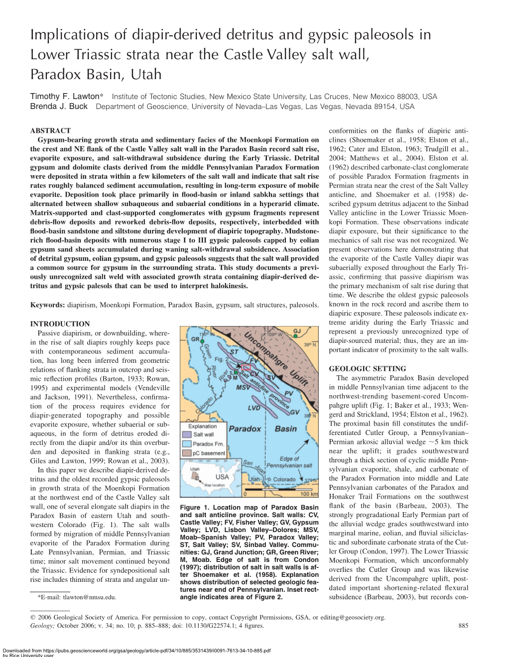 Fawton, T.F and Buck, B.J.. 2006, Geology