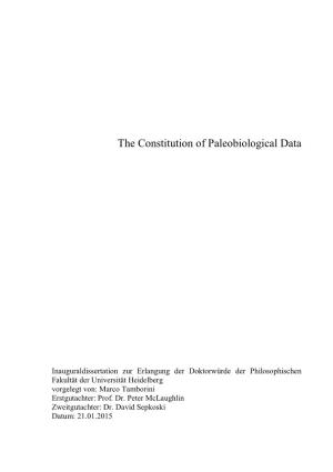 The Constitution of Paleobiological Data