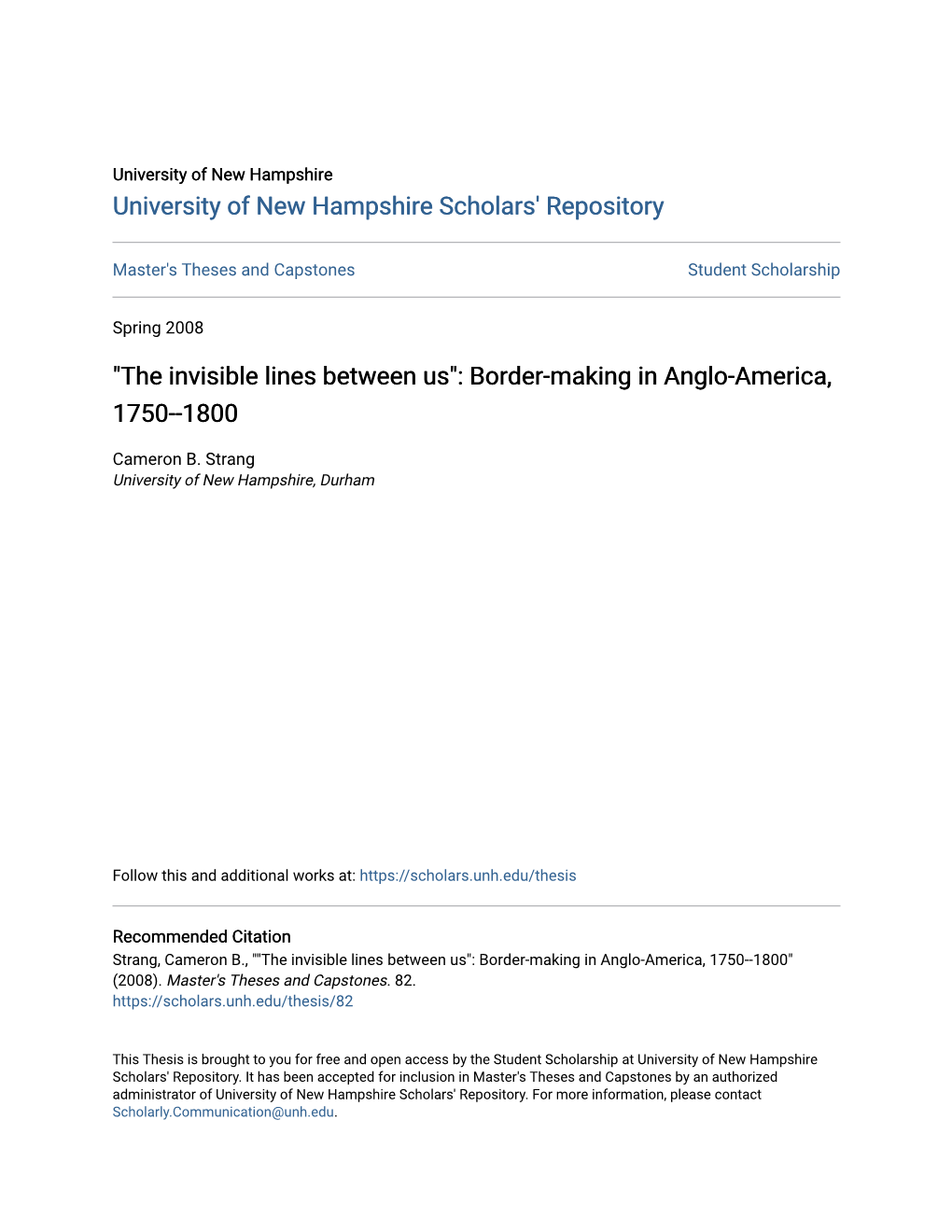 Border-Making in Anglo-America, 1750--1800