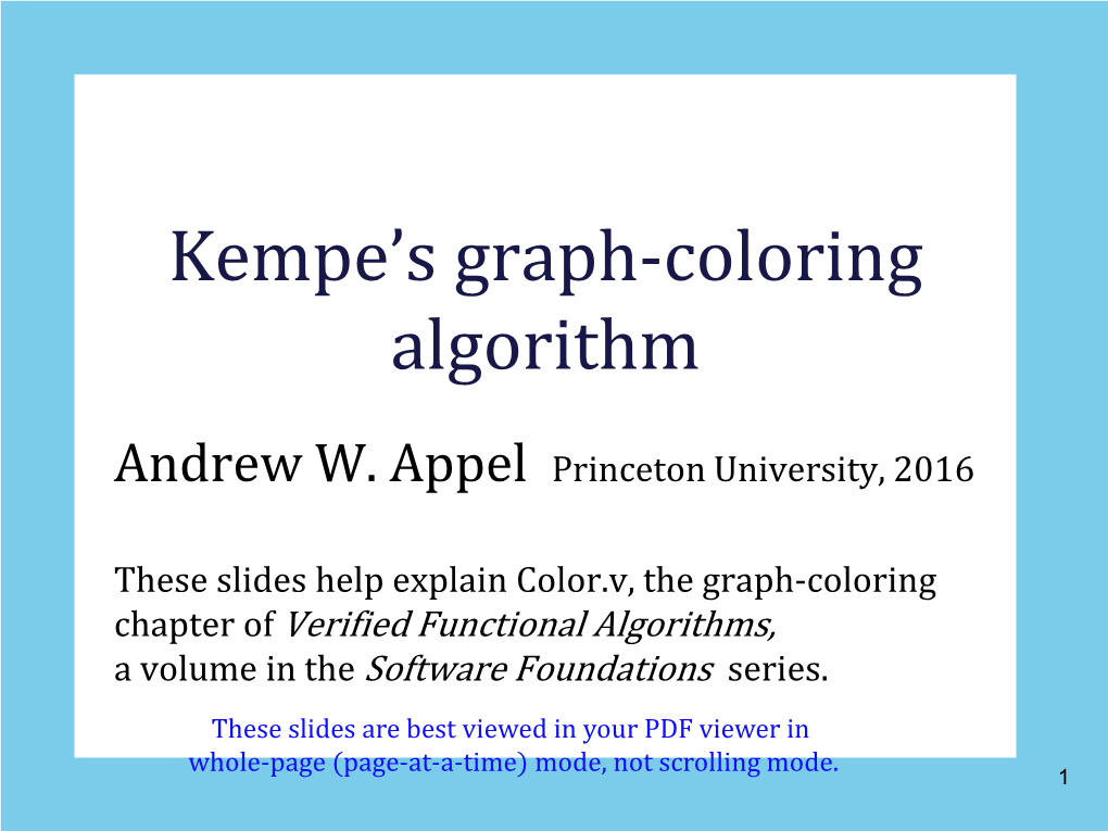 Kempe's Graph-Coloring Algorithm