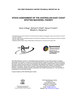Stock Assessment of the Australian East Coast Spotted Mackerel Fishery