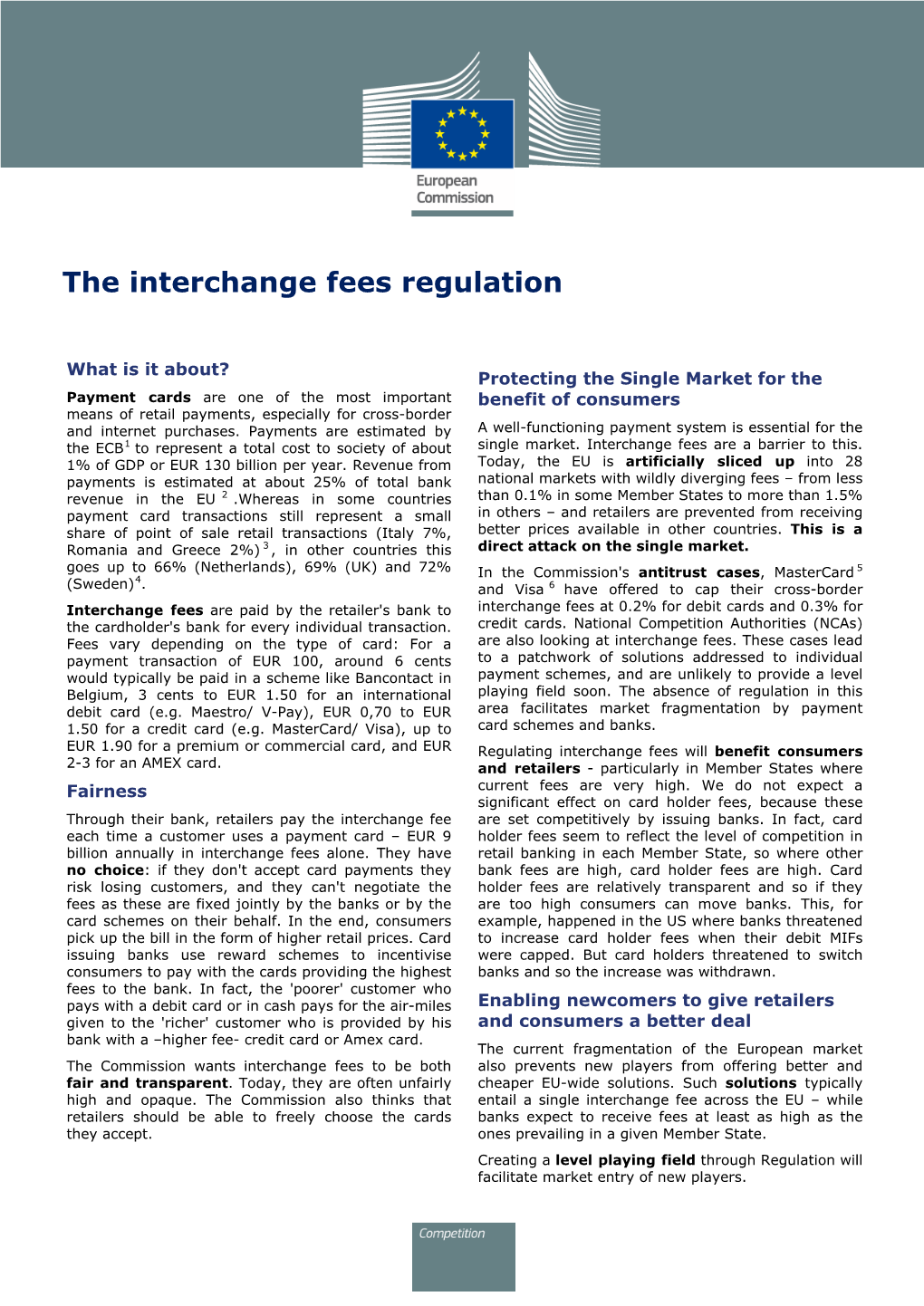 The Interchange Fees Regulation