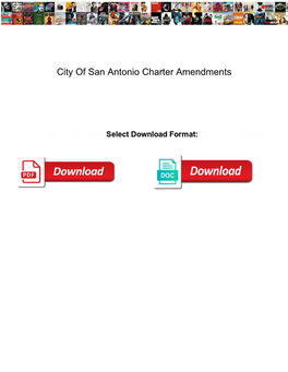 City of San Antonio Charter Amendments
