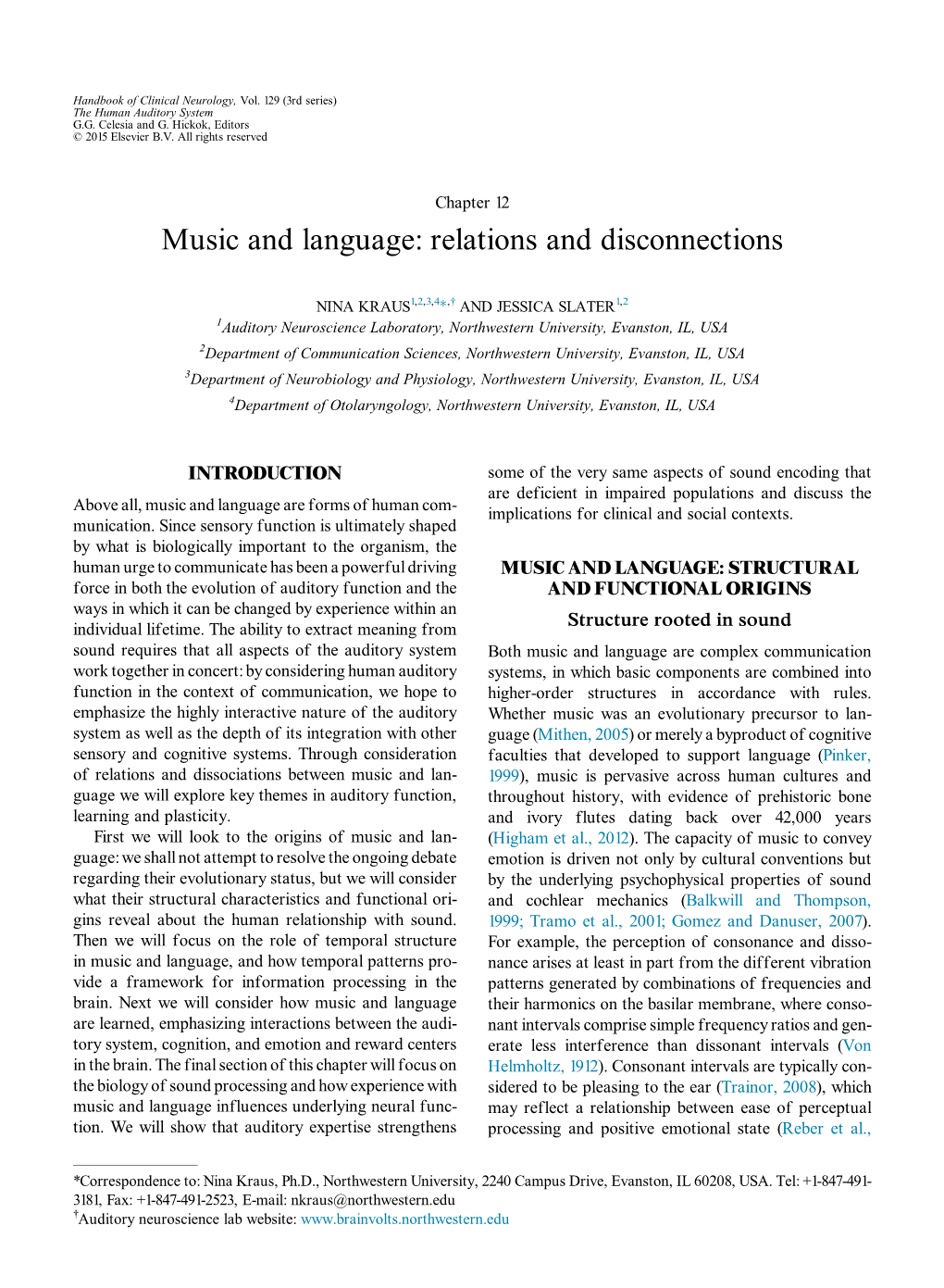 Music and Language: Relations and Disconnections