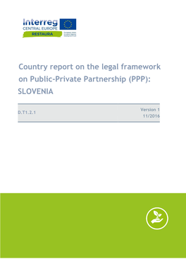 Country Report on the Legal Framework on Public-Private Partnership (PPP): SLOVENIA
